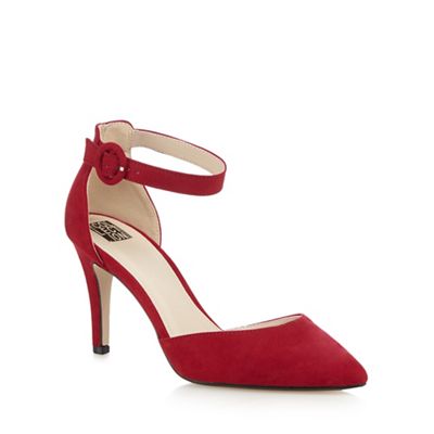 The Collection Dark red ankle strap high court shoes